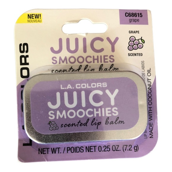 2pk juicy‎ lip smoochies watermelon grape strawberry peach scented lip balms new - Picture 3 of 6